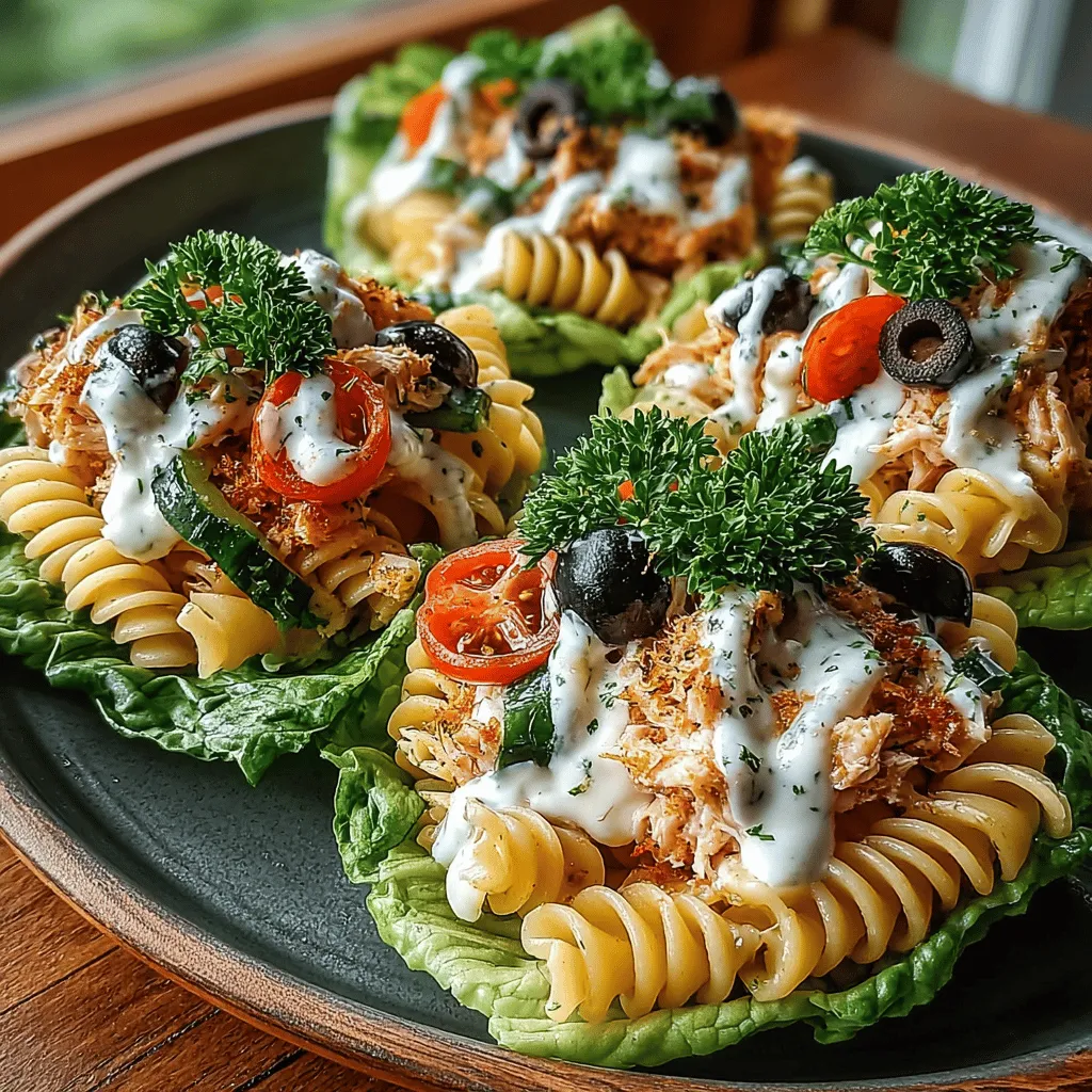Introducing Chilled Tuna Pasta Bliss Cups, a culinary creation that marries the richness of tuna with the refreshing crunch of vegetables, all nestled in a bed of crisp lettuce or endive cups. This dish is perfect for a variety of occasions, from summer picnics to elegant brunches, making it a versatile addition to your recipe repertoire. With its vibrant colors and delightful textures, this pasta salad not only pleases the eyes but also tantalizes the taste buds.