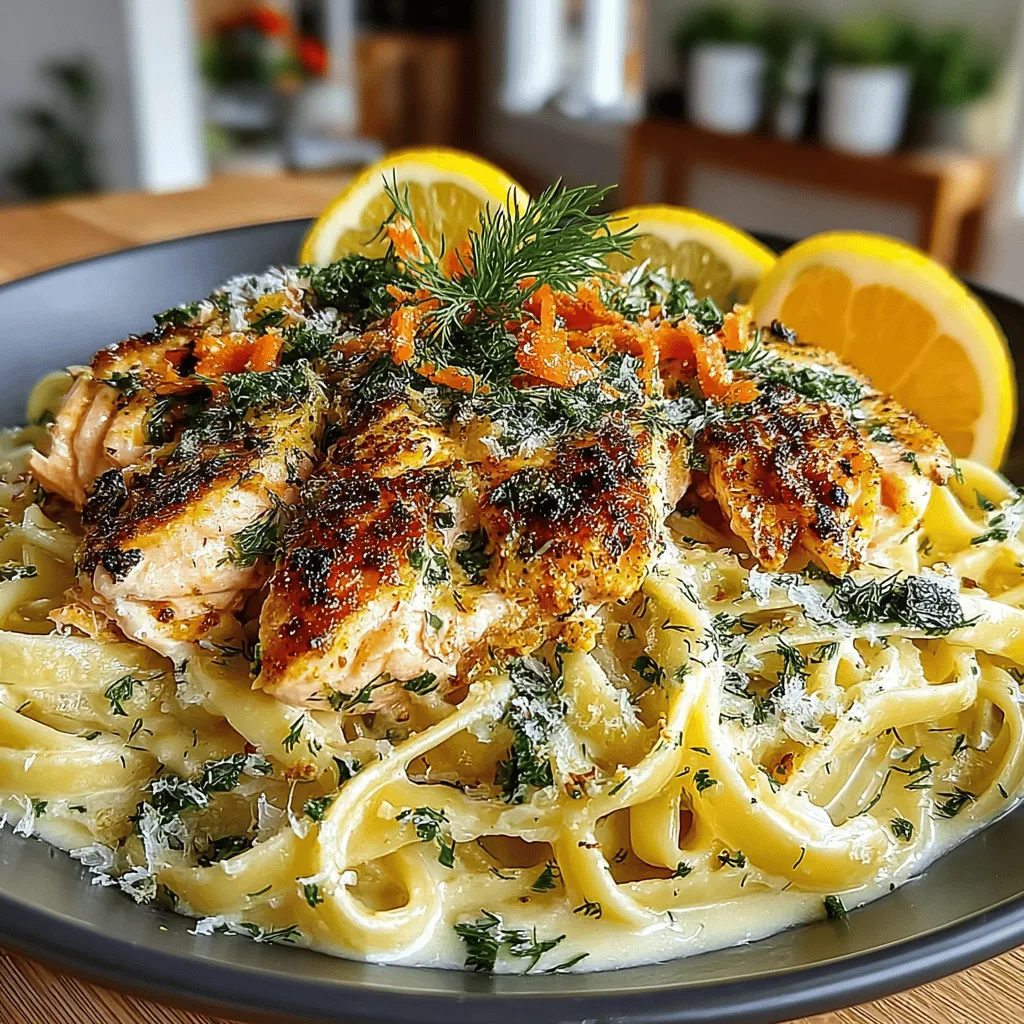 If you're looking to elevate your weeknight dinner or impress guests at a special gathering, the Creamy Lemon Dill Salmon Pasta is a dish that delivers on both flavor and sophistication. This recipe marries the richness of creamy sauce with the refreshing brightness of lemon and dill, perfectly complemented by tender salmon fillets. Not only does it offer a delightful blend of tastes, but it also embodies comfort food at its finest, making it a go-to option for both novice cooks and seasoned chefs alike.