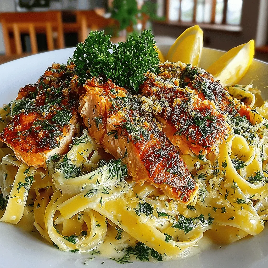 If you're looking to elevate your weeknight dinner or impress guests at a special gathering, the Creamy Lemon Dill Salmon Pasta is a dish that delivers on both flavor and sophistication. This recipe marries the richness of creamy sauce with the refreshing brightness of lemon and dill, perfectly complemented by tender salmon fillets. Not only does it offer a delightful blend of tastes, but it also embodies comfort food at its finest, making it a go-to option for both novice cooks and seasoned chefs alike.