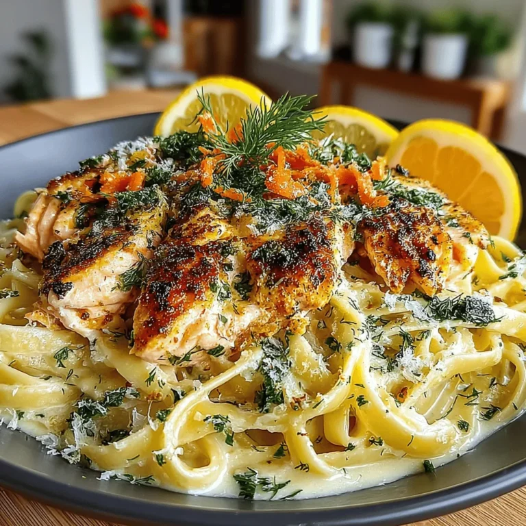 If you're looking to elevate your weeknight dinner or impress guests at a special gathering, the Creamy Lemon Dill Salmon Pasta is a dish that delivers on both flavor and sophistication. This recipe marries the richness of creamy sauce with the refreshing brightness of lemon and dill, perfectly complemented by tender salmon fillets. Not only does it offer a delightful blend of tastes, but it also embodies comfort food at its finest, making it a go-to option for both novice cooks and seasoned chefs alike.