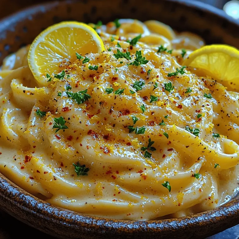 Creamy Zesty Lemon Pasta is a delightful and refreshing dish that effortlessly captures the essence of comfort food while also providing a sophisticated flair. This pasta recipe combines the richness of cream with the bright, tangy notes of fresh lemon, making it a favorite among food lovers looking for a meal that is both indulgent and invigorating. Whether you're hosting a dinner party, preparing a family meal, or simply treating yourself to something special, this dish offers a perfect balance of flavors that can elevate any occasion.