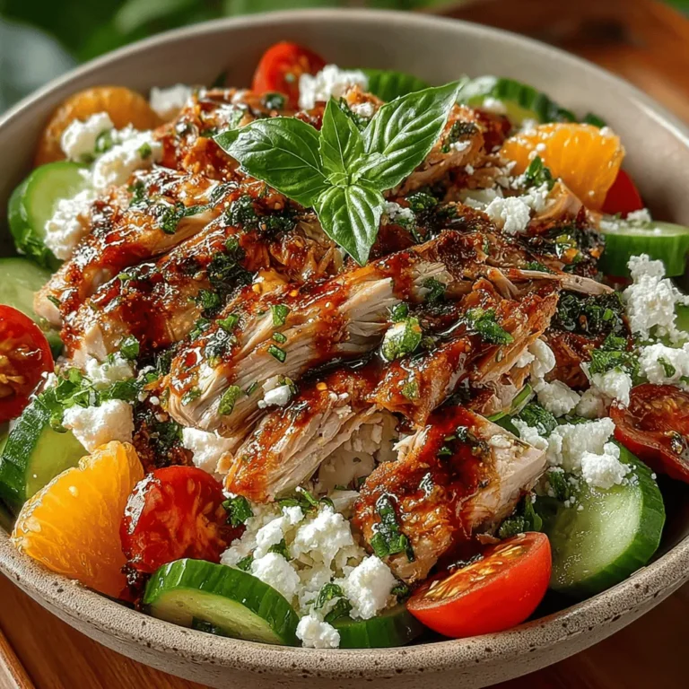 Welcome to the world of vibrant flavors and nutritious choices with our Basil Bliss Chicken Salad. This dish is not just a meal; it's an experience that encapsulates the essence of fresh, wholesome ingredients. Whether you're hosting a summer gathering, seeking a quick and healthy lunch, or preparing a light dinner, this salad seamlessly fits any occasion. It's a delightful combination of tender shredded chicken, crisp vegetables, and fragrant basil that will awaken your taste buds and leave you feeling satisfied without the heaviness.