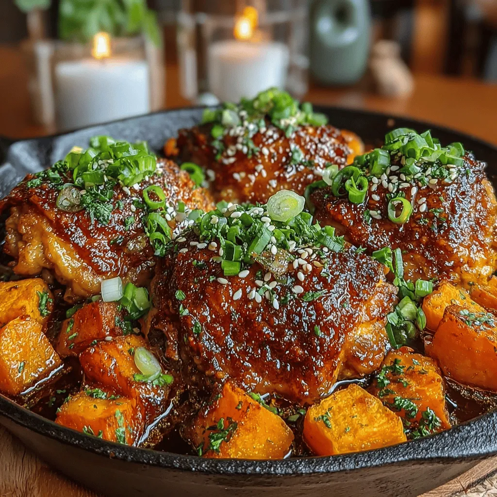 If you're searching for a dish that perfectly balances rich, savory flavors with a touch of sweetness, look no further than Sweet & Savory Sticky Glazed Chicken and Sweet Potato Bake. This delightful recipe not only tempts your taste buds but also fills your kitchen with an irresistible aroma. The combination of succulent chicken thighs and tender sweet potatoes makes it a comforting yet nutritious meal, ideal for family dinners or meal prep for the week ahead.