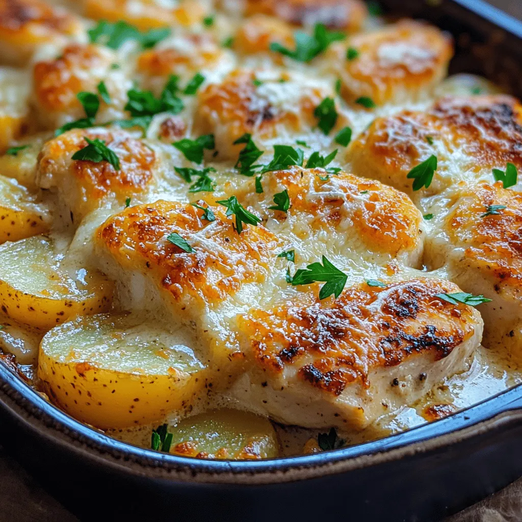 In the realm of comfort food, few dishes can rival the rich, savory flavors of Creamy Garlic Chicken and Potato Bake. This delightful recipe is the epitome of warmth and satisfaction, combining tender chicken breasts enveloped in a luscious creamy garlic sauce with perfectly roasted baby potatoes. The result is a dish that not only tantalizes the taste buds but also presents beautifully on the dinner table, making it an ideal choice for family dinners or festive gatherings.