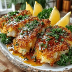 Parmesan Crusted Tilapia with Garlic Butter is a delightful dish that perfectly marries flavor and nutrition. This recipe transforms the mild, flaky texture of tilapia into a gourmet experience, making it an ideal choice for both casual weeknight dinners and more formal occasions. The combination of crispy Parmesan crust and rich garlic butter not only enhances the natural flavors of the fish but also adds a luxurious touch that will impress any palate.