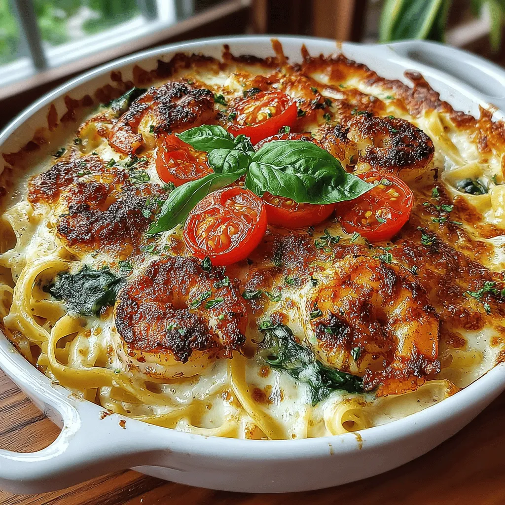 There’s something truly comforting about a creamy pasta dish that warms the soul. The first time I experienced a version of Creamy Tuscan Shrimp Alfredo Bake was at a quaint Italian restaurant tucked away in a quiet corner of my town. The rich flavors danced on my palate, and with each bite, I was transported to a sun-soaked terrace in Tuscany, where the air was filled with the aromas of fresh herbs and garlic. Although I have yet to visit Italy, I cherish the notion of recreating that culinary magic right in my own kitchen. Today, I am excited to share my take on this delightful dish, which harmoniously combines succulent shrimp, luscious cream, and the vibrant colors of fresh vegetables into one mouthwatering bake. Perfect for weeknight dinners, special occasions, or simply when you want to indulge in something decadent, this recipe is destined to become a staple in your home.