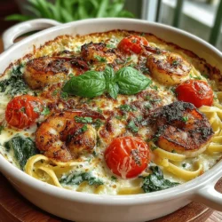 There’s something truly comforting about a creamy pasta dish that warms the soul. The first time I experienced a version of Creamy Tuscan Shrimp Alfredo Bake was at a quaint Italian restaurant tucked away in a quiet corner of my town. The rich flavors danced on my palate, and with each bite, I was transported to a sun-soaked terrace in Tuscany, where the air was filled with the aromas of fresh herbs and garlic. Although I have yet to visit Italy, I cherish the notion of recreating that culinary magic right in my own kitchen. Today, I am excited to share my take on this delightful dish, which harmoniously combines succulent shrimp, luscious cream, and the vibrant colors of fresh vegetables into one mouthwatering bake. Perfect for weeknight dinners, special occasions, or simply when you want to indulge in something decadent, this recipe is destined to become a staple in your home.