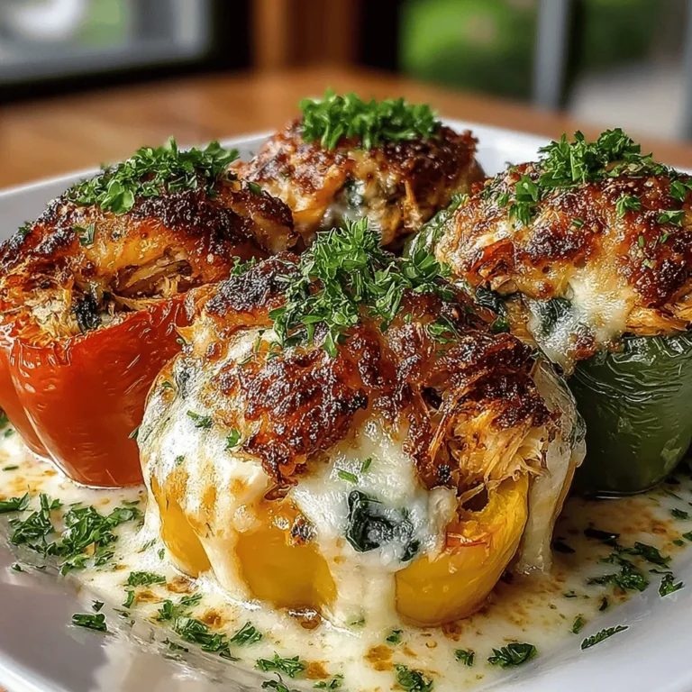 If you're on the lookout for a nutritious yet delicious meal that brings together vibrant flavors and textures, look no further than Spinach Artichoke Chicken Stuffed Bell Peppers. This dish beautifully marries the earthiness of spinach and the tangy punch of artichokes with tender chicken, all wrapped up in the sweet crunch of bell peppers. Whether you're cooking for a weeknight family dinner or entertaining guests, these stuffed peppers are sure to impress.