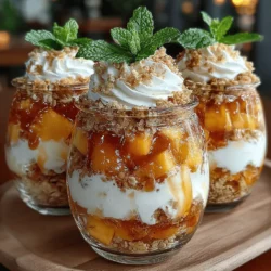 In the world of desserts, few things can compete with the delightful combination of fruit and creamy goodness. Peach Cobbler Yogurt Cups offer a refreshing twist on the traditional peach cobbler, merging the luscious flavors of ripe peaches with the rich texture of Greek yogurt. This easy-to-make recipe is perfect for breakfast, a snack, or even a light dessert. With its vibrant colors and layered textures, this dish not only pleases the palate but also makes for a beautiful presentation.