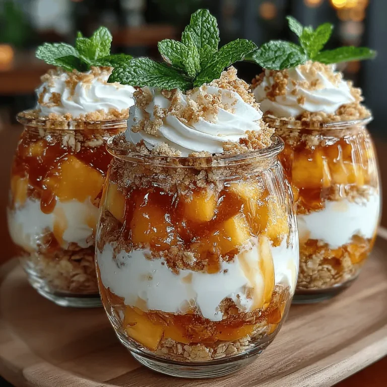In the world of desserts, few things can compete with the delightful combination of fruit and creamy goodness. Peach Cobbler Yogurt Cups offer a refreshing twist on the traditional peach cobbler, merging the luscious flavors of ripe peaches with the rich texture of Greek yogurt. This easy-to-make recipe is perfect for breakfast, a snack, or even a light dessert. With its vibrant colors and layered textures, this dish not only pleases the palate but also makes for a beautiful presentation.