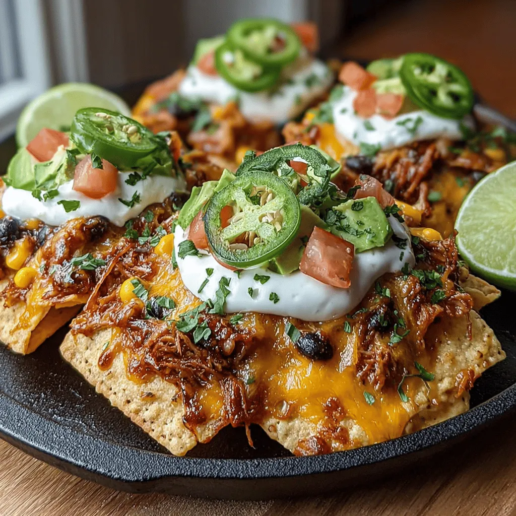If you’re seeking a dish that combines bold flavors with the comforting crunch of chips, look no further than BBQ Chicken & Corn Nachos. This delectable recipe marries tender, shredded chicken tossed in zesty barbecue sauce with a vibrant medley of toppings, all layered atop crunchy tortilla chips. Perfect for game day, movie nights, or spontaneous get-togethers, these nachos are not just a snack—they are a celebration of taste that will leave your guests craving more. With their irresistible combination of textures and flavors, BBQ Chicken & Corn Nachos are destined to become a staple at your gatherings.