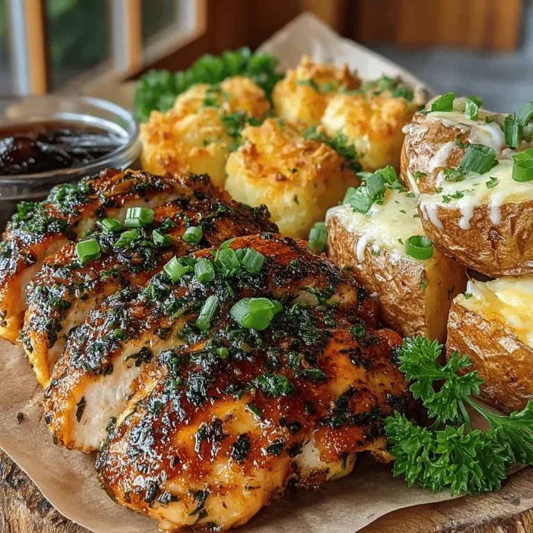 Garlic Herb Chicken & Cheddar Potato Bites is not just a meal; it’s an experience that brings together the best of savory flavors and comforting textures. This dish combines succulent, marinated chicken with crispy, cheesy potato bites, making it a perfect choice for families, busy professionals, and anyone craving a satisfying home-cooked meal. The harmony of garlic-infused chicken and the cheesy goodness of potato bites ensures that every bite is packed with flavor, making it a favorite at the dinner table.
