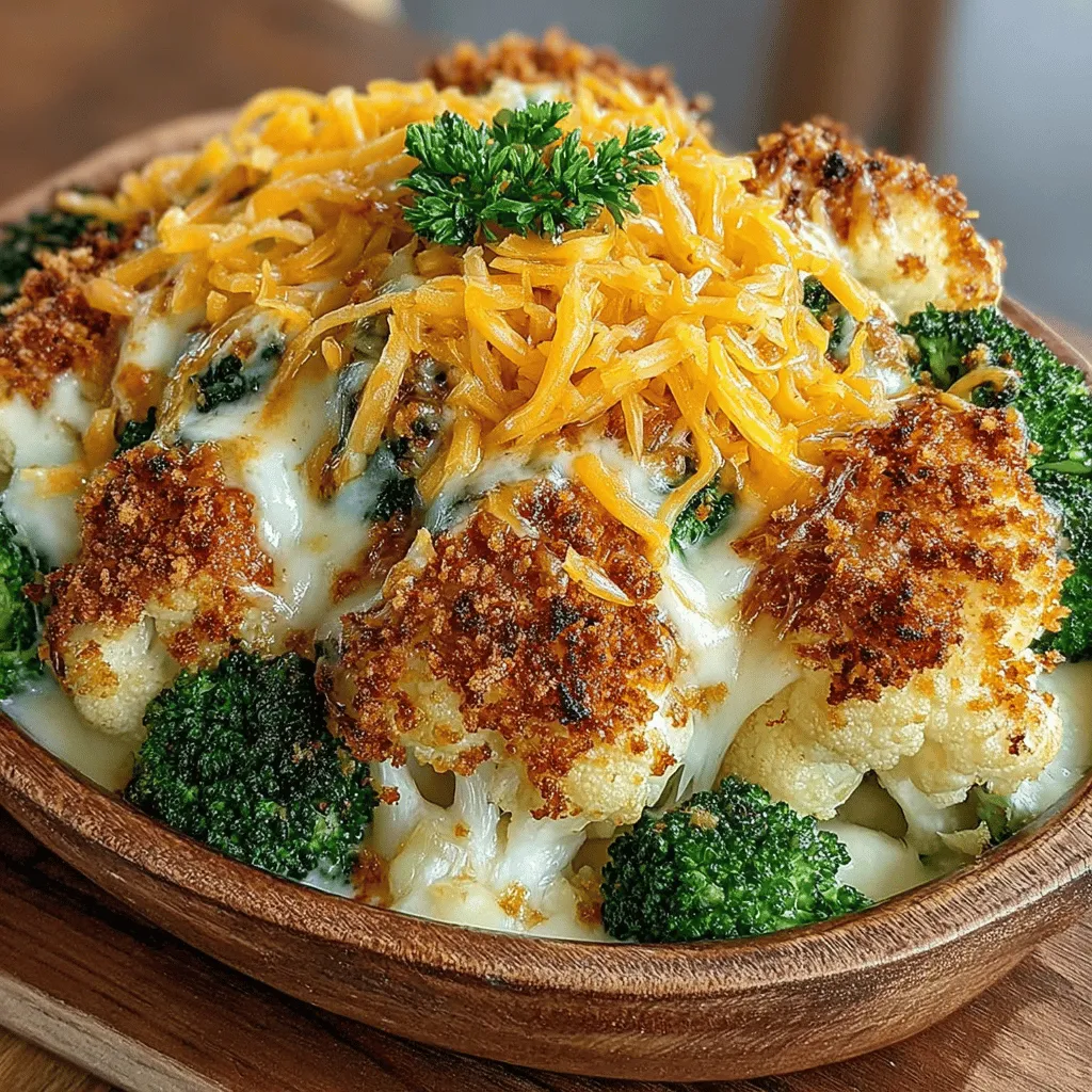 If you're on the lookout for a delicious and nutritious side dish that can steal the spotlight on your dinner table, look no further than Cheesy Broccoli Cauliflower Delight. This creamy, cheesy concoction not only satisfies your taste buds but also provides a wholesome boost of vitamins and minerals. The marriage of broccoli and cauliflower creates a visually appealing dish that is as pleasing to the palate as it is to the eye. Packed with nutrition and flavor, this recipe is perfect for family dinners, holiday gatherings, or even as a comforting weeknight side.