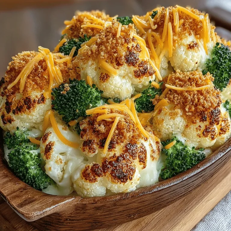 If you're on the lookout for a delicious and nutritious side dish that can steal the spotlight on your dinner table, look no further than Cheesy Broccoli Cauliflower Delight. This creamy, cheesy concoction not only satisfies your taste buds but also provides a wholesome boost of vitamins and minerals. The marriage of broccoli and cauliflower creates a visually appealing dish that is as pleasing to the palate as it is to the eye. Packed with nutrition and flavor, this recipe is perfect for family dinners, holiday gatherings, or even as a comforting weeknight side.