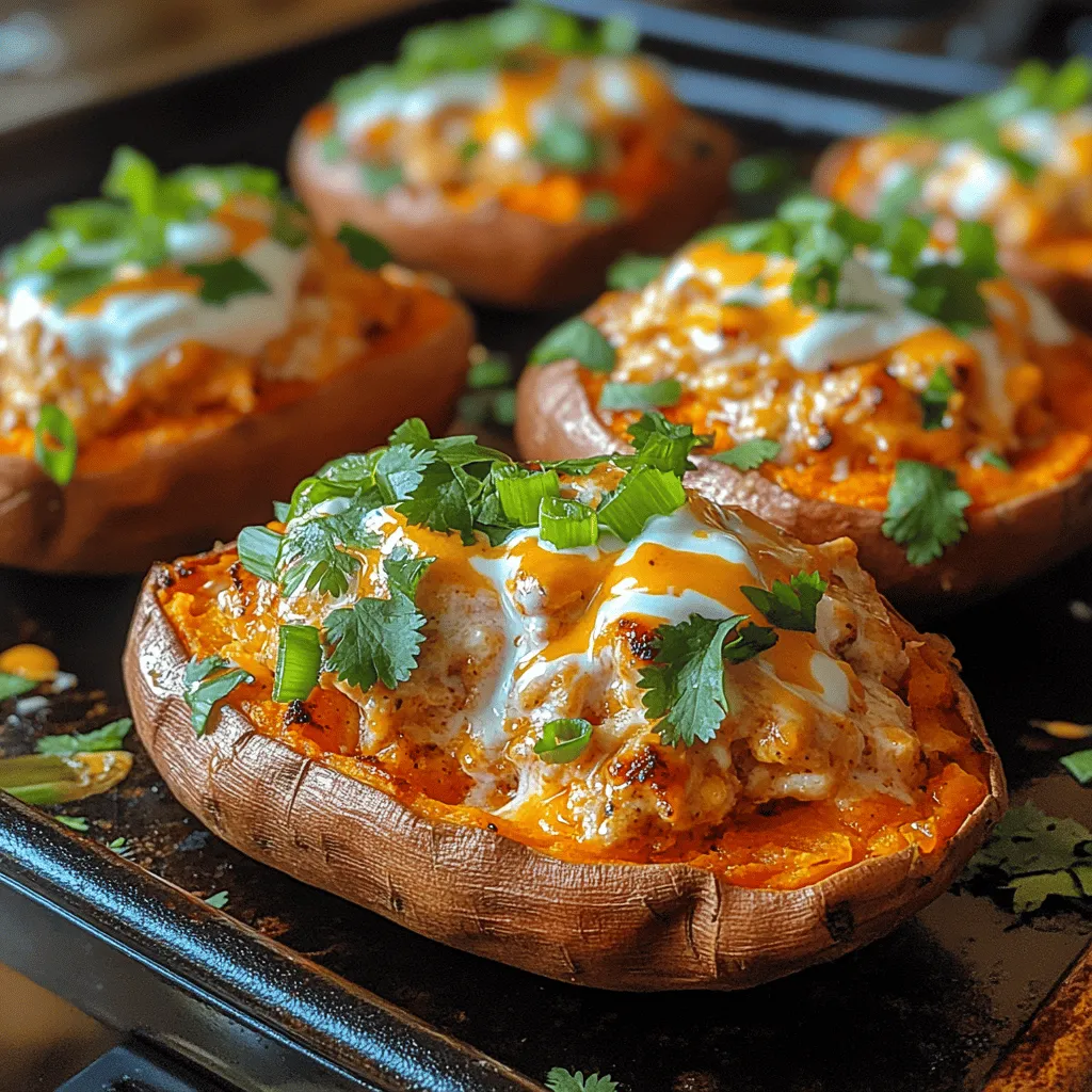 Start by preheating your oven to 400°F (200°C). This ensures that your sweet potatoes roast beautifully, allowing their natural sugars to caramelize for a delightful sweetness that balances the spicy buffalo filling.