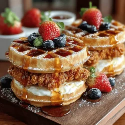 There's something undeniably comforting about the combination of fried chicken and waffles. This beloved dish encapsulates the essence of Southern cuisine, blending savory and sweet flavors in a way that feels both indulgent and nostalgic. For many, it brings back memories of lazy Sunday brunches spent with family and friends, gathered around a table filled with laughter and delicious food. The crispy, savory chicken paired with the sweet, fluffy waffles creates a delightful contrast that is hard to resist. Today, I’m excited to share my take on this classic dish: Crispy Chicken and Waffle Sliders with Maple Syrup. These sliders are perfect for brunch gatherings or a fun weeknight dinner, and they are sure to become a favorite in your household.