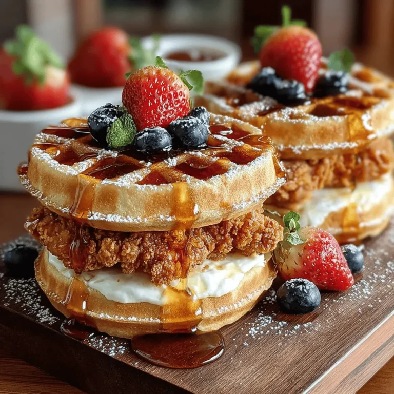 There's something undeniably comforting about the combination of fried chicken and waffles. This beloved dish encapsulates the essence of Southern cuisine, blending savory and sweet flavors in a way that feels both indulgent and nostalgic. For many, it brings back memories of lazy Sunday brunches spent with family and friends, gathered around a table filled with laughter and delicious food. The crispy, savory chicken paired with the sweet, fluffy waffles creates a delightful contrast that is hard to resist. Today, I’m excited to share my take on this classic dish: Crispy Chicken and Waffle Sliders with Maple Syrup. These sliders are perfect for brunch gatherings or a fun weeknight dinner, and they are sure to become a favorite in your household.