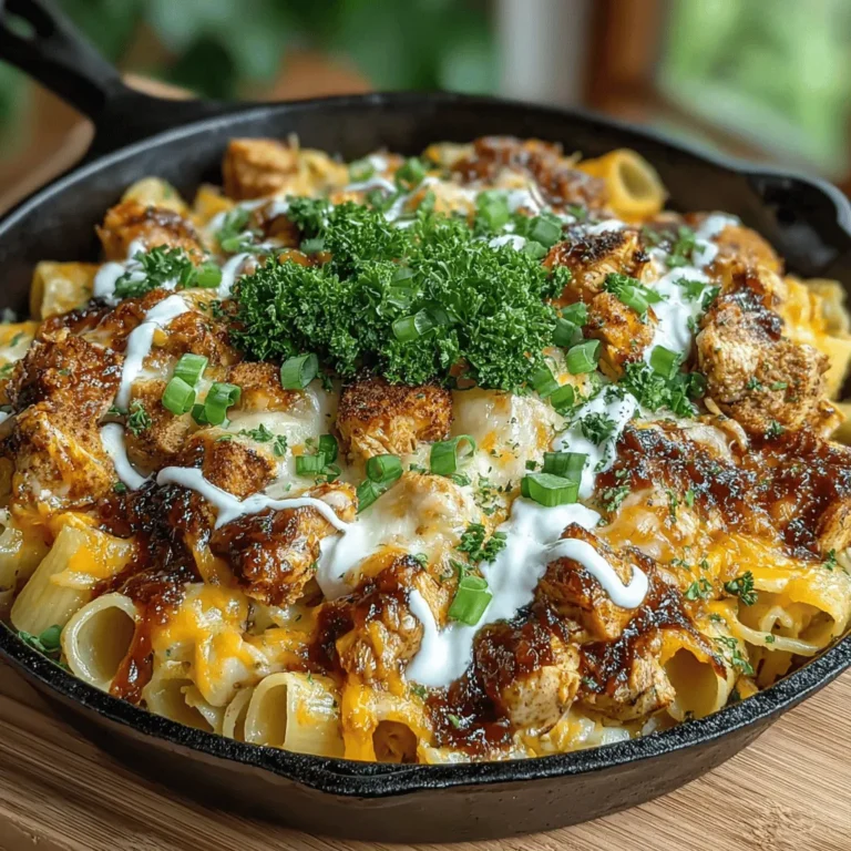 The beauty of the Cheesy BBQ Chicken Pasta Skillet lies in its simplicity. You’ll find that many of the ingredients are likely staples in your pantry or fridge, making it an accessible option for busy weeknights. Here’s a comprehensive list of what you’ll need to gather before we dive into the cooking process: