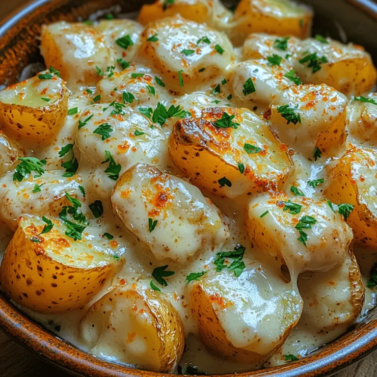 When it comes to side dishes that can elevate any meal, Creamy Garlic Parmesan Potatoes stand out as a top contender. This dish is not just about potatoes; it’s a harmonious blend of creamy texture and rich flavors that can complement a variety of main courses, from roasted chicken to grilled steak. Whether you’re hosting a casual family dinner or an elegant gathering, these potatoes are sure to impress your guests and satisfy even the pickiest eaters. The marriage of garlic and Parmesan cheese is what truly makes this dish a crowd-pleaser, creating an irresistible aroma and a flavor profile that is both comforting and indulgent.