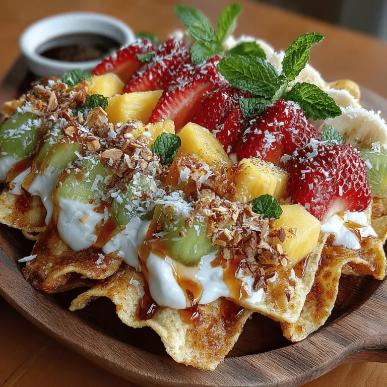 In the world of culinary creativity, fruit nachos emerge as a refreshing and delightful twist on the classic snack we all know and love. Imagine a colorful platter filled with vibrant fruits, crispy tortilla chips, and a drizzle of sweet toppings, all coming together to create a dish that is both visually appealing and tantalizing to the taste buds. Fruit nachos are not just a novel idea; they are a celebration of flavors and textures, making them an ideal choice for a variety of occasions. Whether you're hosting a family gathering, planning a lively brunch, or simply looking for a healthier dessert option, fruit nachos can elevate any event with their playful presentation and versatile ingredient options.