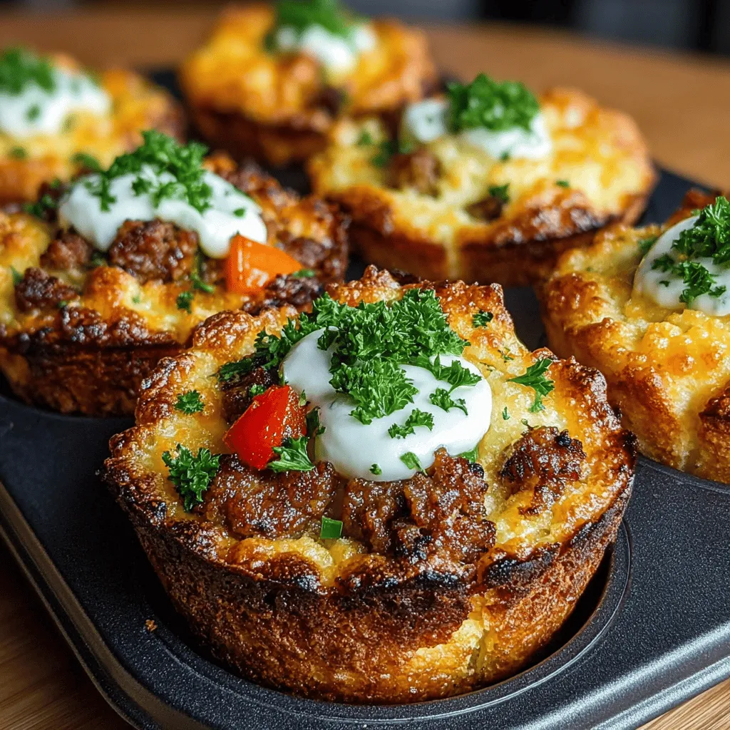Welcome to the delightful world of Mini Turkey Sausage Biscuit Cups, a culinary treat that brings together the comforting flavors of breakfast in a convenient, bite-sized format. This dish is an ideal choice for breakfast, brunch, or even as a savory snack, making it a versatile addition to any meal plan. Its unique combination of ground turkey sausage, fluffy biscuit dough, and savory vegetables creates a balanced flavor profile that is sure to please both adults and children alike.