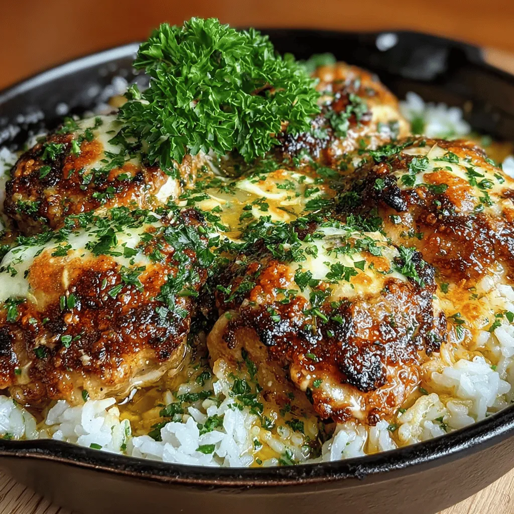 When it comes to comforting meals, few dishes can rival the satisfying combination of Garlic Butter Chicken and Rice Bake. This dish is not only a feast for the senses but also a practical solution for busy families and gatherings. Picture tender chicken enveloped in a rich, savory garlic butter sauce, complemented by fluffy rice that soaks up all those delightful flavors. This one-pan meal promises to be a hit at your dinner table, making it a go-to recipe for any occasion.