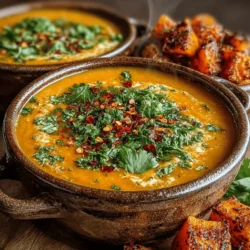 Butternut squash is easily recognizable by its distinctive shape: a long neck that tapers into a rounded base. Its smooth, beige skin encases vibrant orange flesh that becomes sweet and tender when cooked. In terms of taste, butternut squash offers a subtle sweetness that pairs beautifully with savory ingredients and spices. This makes it an excellent candidate for soups, as it blends seamlessly into a creamy base while adding a touch of natural sweetness.