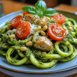 Zesty Zucchini Noodles with Chicken & Pesto: Recipe Completion