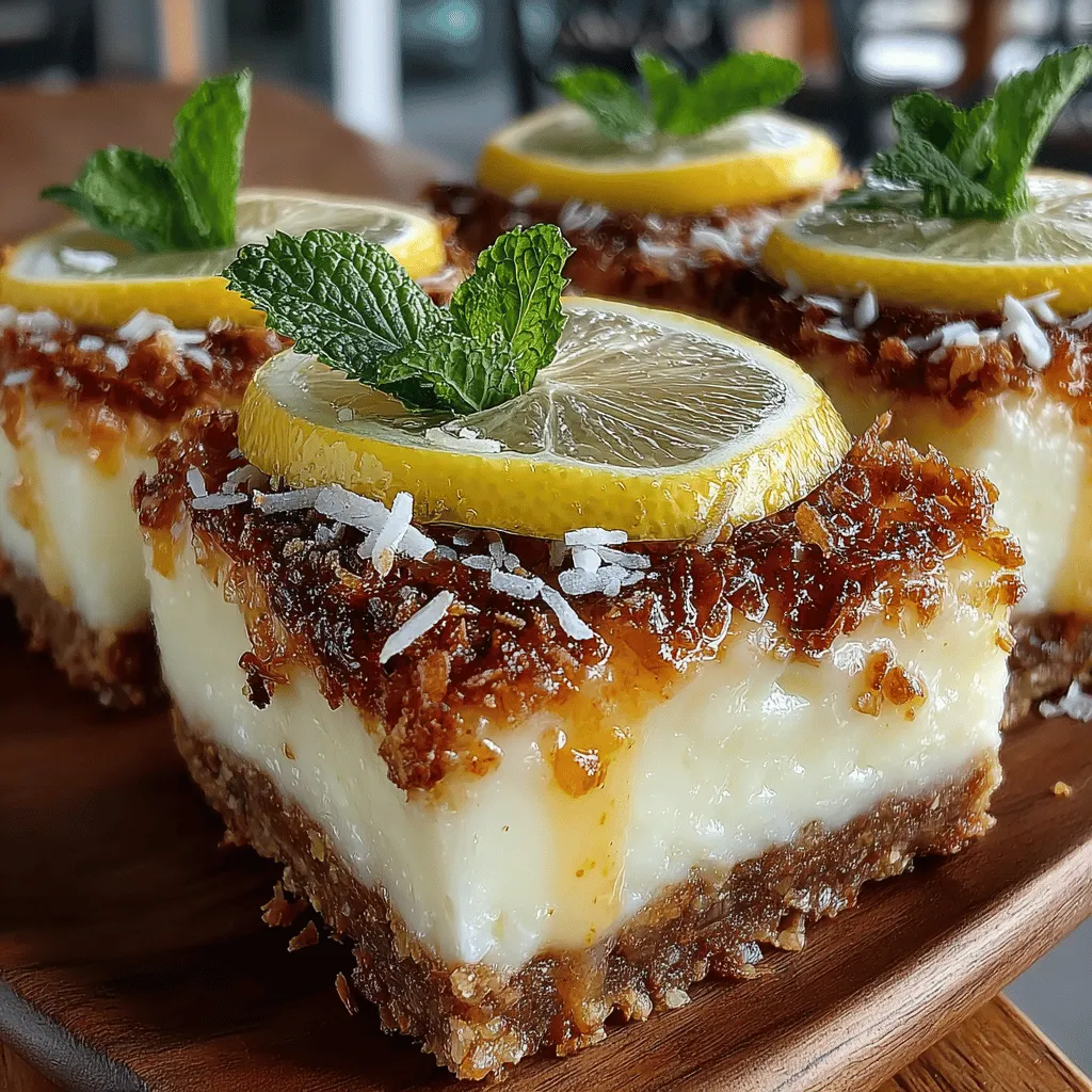 When the temperatures rise, there's nothing quite like a refreshing dessert to cool you down. Enter Zesty Frozen Lemon Coconut Cream Bars—an indulgent treat that perfectly marries the vibrant tartness of lemons with the creamy sweetness of coconut. This no-bake recipe not only tantalizes your taste buds with its bright flavors but also offers a healthier dessert option that is ideal for warm weather gatherings, picnics, or simply a relaxing afternoon at home.
