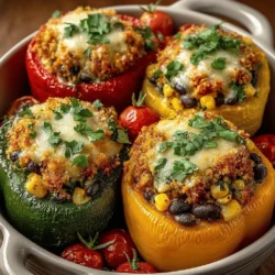 Colorful Zucchini Stuffed Bell Peppers Recipe