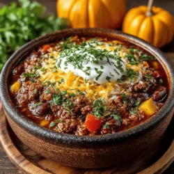 Autumn Bliss Crockpot Chili with Cheddar Swirls