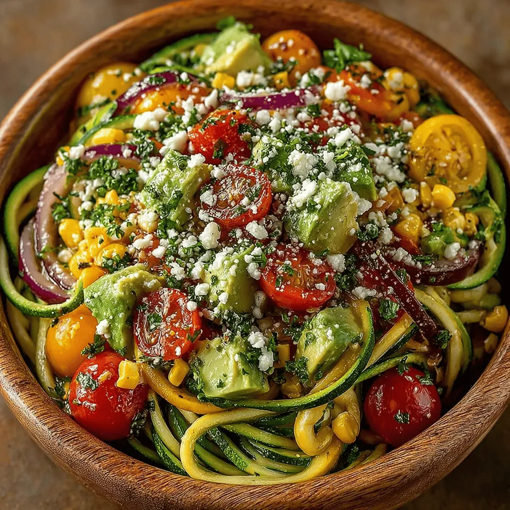 The Zesty Zucchini Salad Bowl is not just another salad; it’s a celebration of fresh, seasonal ingredients that come together to create a dish bursting with flavor and nutrition. This salad is visually appealing, featuring a colorful medley of vegetables that make it a standout choice for any meal. Whether you’re looking for a light lunch, a side dish for dinner, or a refreshing option for a summer gathering, this salad checks all the boxes. With its bright flavors and satisfying textures, the Zesty Zucchini Salad Bowl is a dish that will please both the palate and the eye.