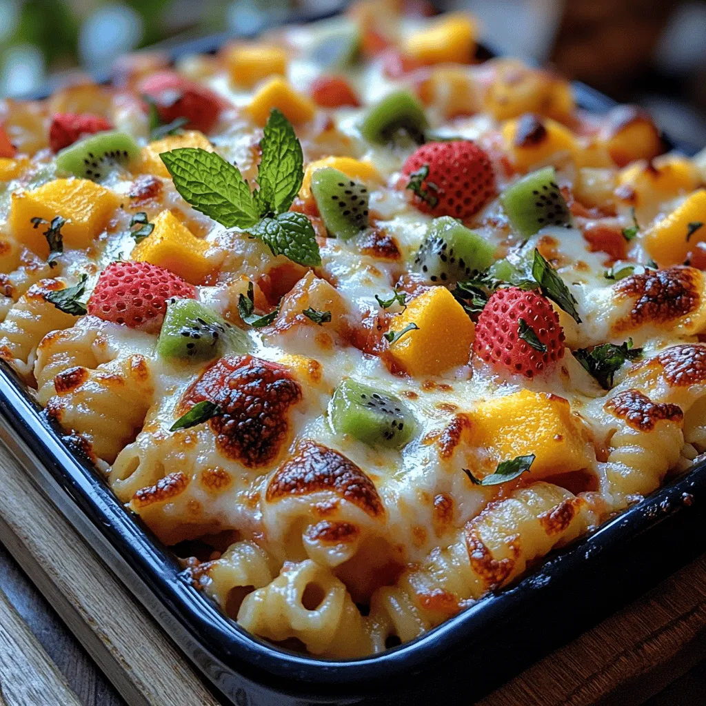 When you think of pizza, your mind might naturally drift towards the classic combination of cheese, tomato sauce, and various savory toppings. But what if you could elevate this beloved dish into an exciting, unexpected creation? Enter the Fruity Delight Pizza Pasta Bake, a remarkable fusion that marries the comforting elements of pizza with the vibrant freshness of fruit. This unique dish takes the best of both worlds, providing a delightful surprise that will leave your family and guests raving.