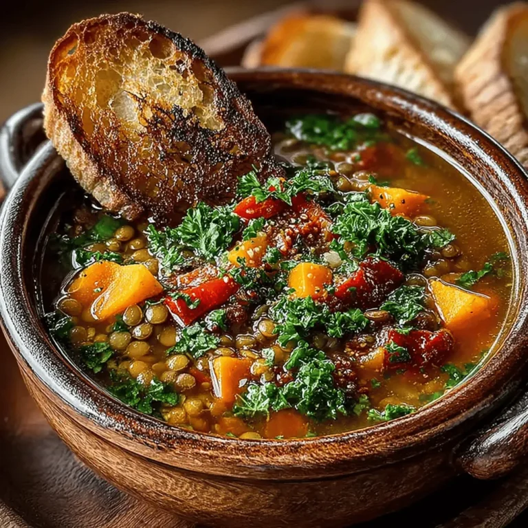 When the weather turns chilly and the days grow shorter, there's nothing quite as satisfying as a warm bowl of soup. Rustic Hearty Lentil & Vegetable Soup is the perfect dish to embrace the season, offering both comfort and nutrition in every spoonful. This recipe showcases the simple yet profound combination of lentils and a variety of fresh vegetables, creating a meal that is not only filling but also packed with essential nutrients. Whether you're looking for a quick weeknight dinner or a hearty meal prep option, this soup is sure to become a staple in your kitchen.