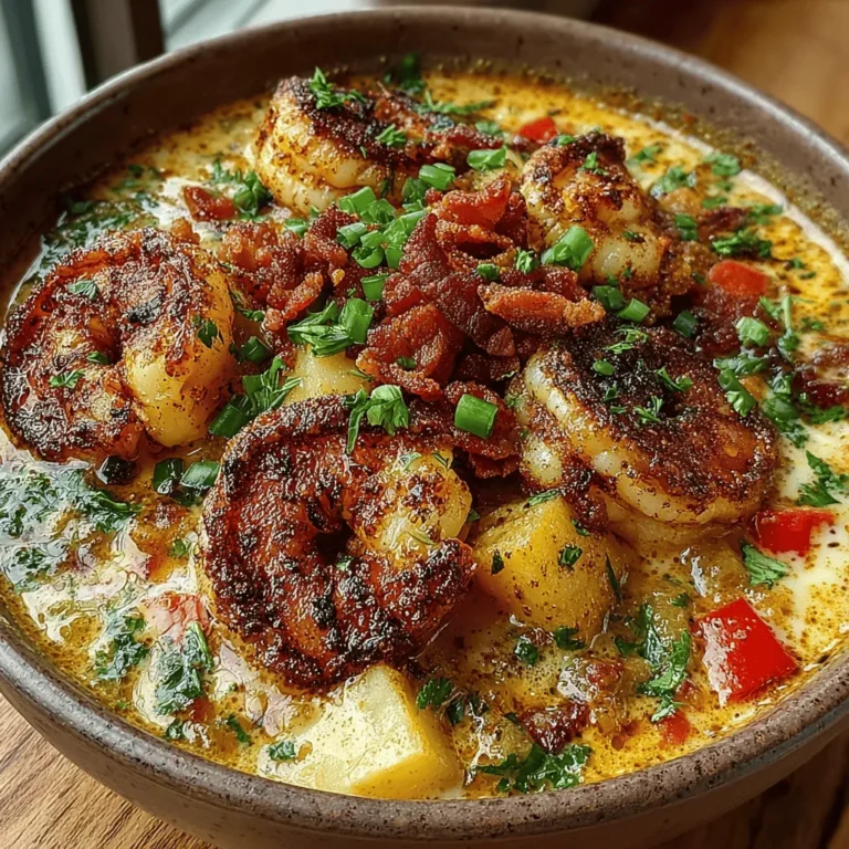 In the realm of comfort foods, chowder stands out as a beloved favorite, bringing warmth and satisfaction to any table. Our Spicy Delight Creamy Cajun Shrimp Chowder is a delectable twist on traditional chowder, combining the rich, creamy texture with the bold flavors of Cajun seasoning. This dish is not just a meal; it's an experience that transports your taste buds to the vibrant kitchens of the South. Infused with aromatic spices and fresh ingredients, this chowder captures the essence of Cajun cooking, making it a delightful option for those seeking both comfort and excitement in their dining.