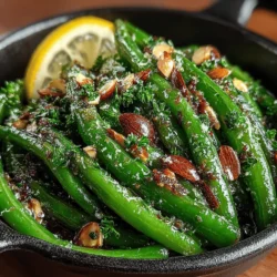 Sizzling Garlic Butter Green Beans Almondine