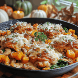 Cheesy Garlic Butter Chicken Skillet with a Fall Twist