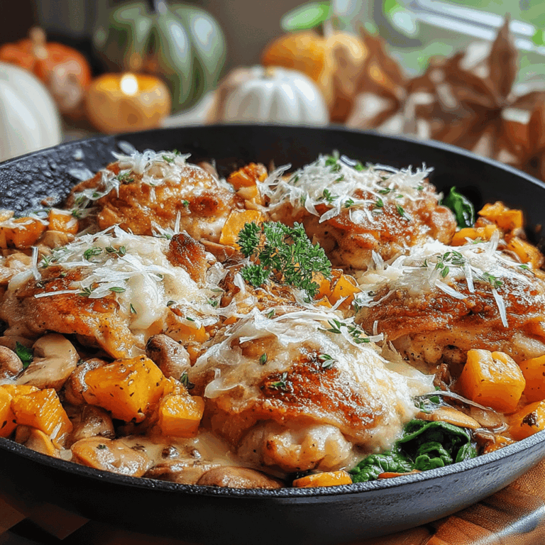 As the crisp air of fall settles in and the leaves start to change, there's nothing quite like cozying up with a comforting dish that warms both the heart and stomach. Enter the Cheesy Garlic Butter Chicken Skillet with a Fall Twist—a delightful medley of flavors that embodies the spirit of the season. This one-pan wonder is not only quick and easy to prepare, but it also combines the rich, savory notes of garlic butter with the earthy sweetness of autumn ingredients like butternut squash and sage.