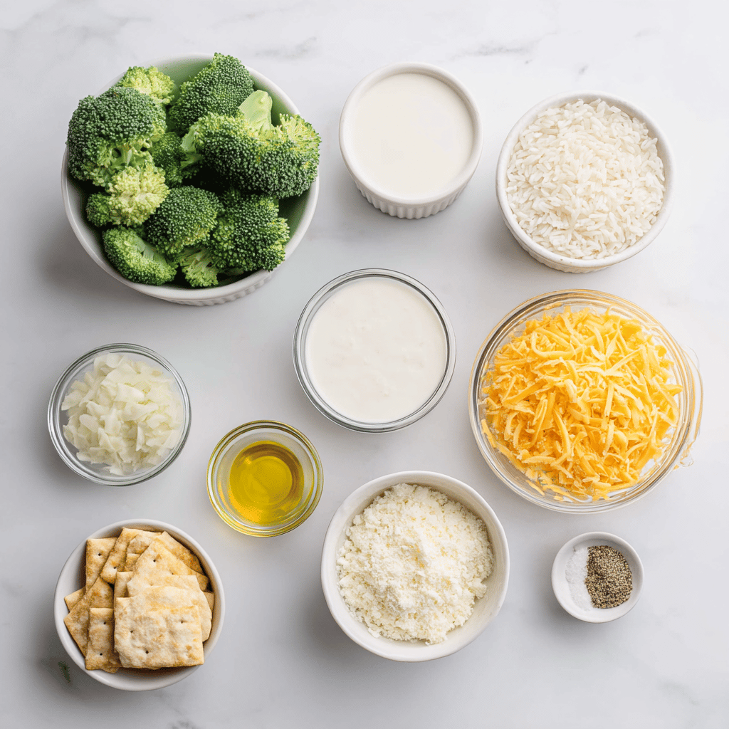 Ingredients for Family-Friendly Skillet Cheesy Broccoli Casserole
