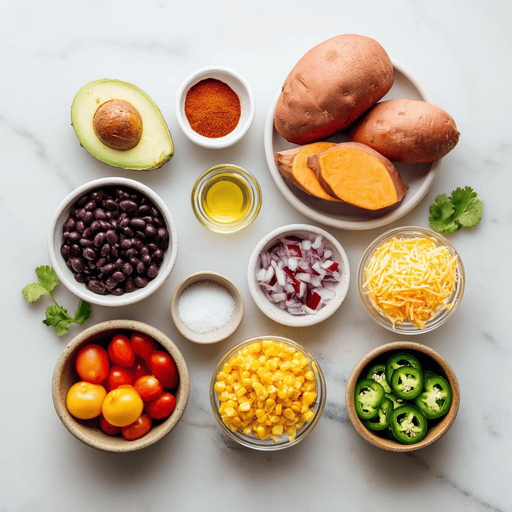 Ingredients for Healthy Twist Air Fryer Sweet Potato Nachos