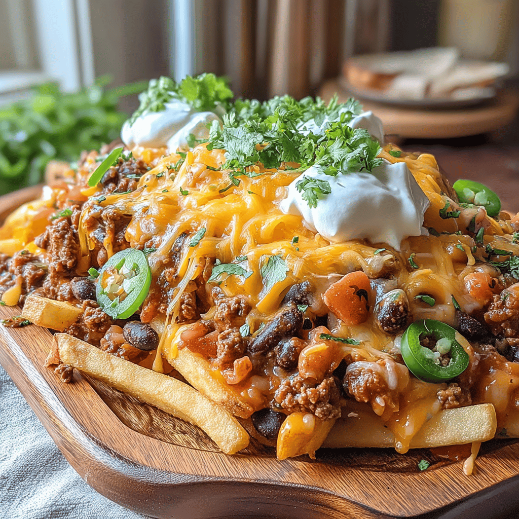 Game day is all about two things: thrilling plays on the field and delicious food to enjoy while cheering on your favorite team. If you're looking to take your tailgate or home-viewing experience up a notch, these Slow Cooker Chili Loaded Fries are the ultimate crowd-pleaser. Imagine crispy fries piled high with rich and hearty chili, melty cheese, and all your favorite toppings, making it the perfect comfort food while you debate that last call or cheer for a touchdown.
